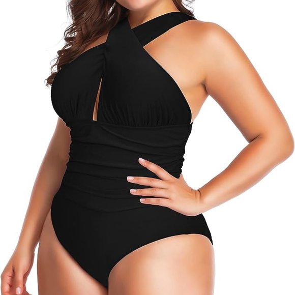 W YOU DI AN One Piece Front Cross Backless Swimsuit 🏊 NEW WITH TAGS! - Picture 4 of 16